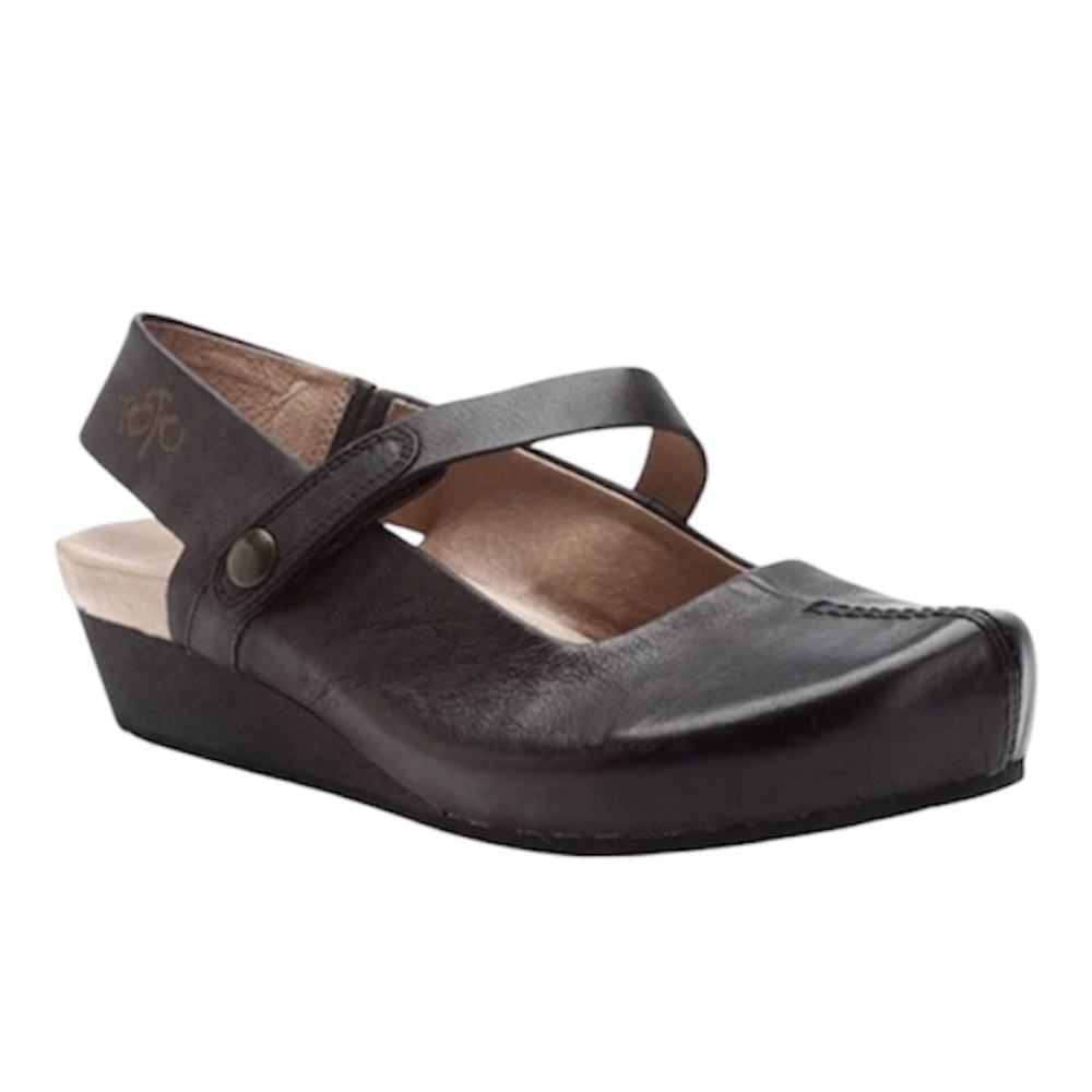 OTBT Springfield wedge Leather Slingback Mary Jane Velcro shoes women’s 6